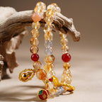 Yellow Rutilated Quartz Beaded Bracelet