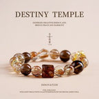Natural Black Gold Super Seven Crystal Beaded Bracelet