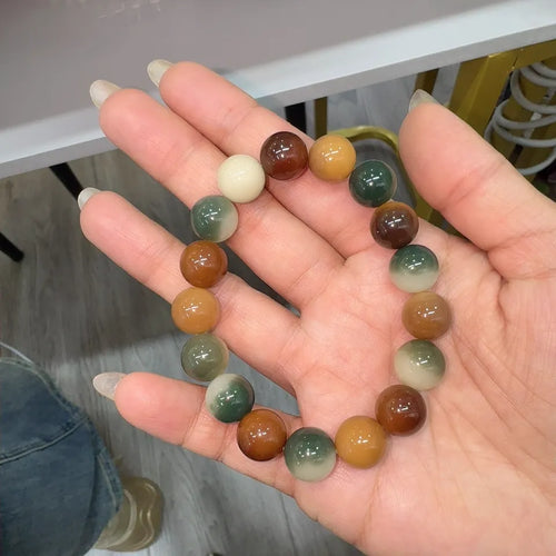 Amber Flower Skin Jade-Aged Old Material Bodhi Root Beaded Bracelet