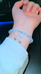 Camellia Cat's Eye Crystal Beaded Bracelet
