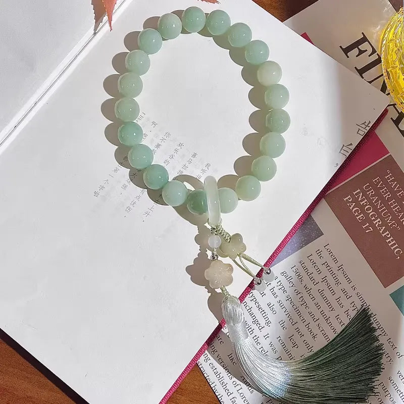 White Jade Bodhi Root Handheld Prayer Beads Bracelet