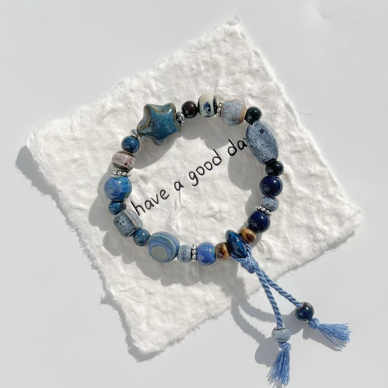 Starfish Design Ceramic Bead Bracelet