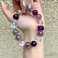 Natural Amethyst Bracelet with Nine Purple Fire Energy