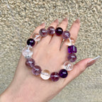 Natural Amethyst Bracelet with Nine Purple Fire Energy