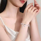 Camellia Cat's Eye Crystal Beaded Bracelet