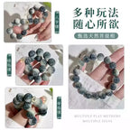 Landscape Carved Six-Word Mantra Bodhi Root Beaded Bracelet • Chinese Zodiac Prayer Beads