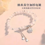 Camellia Cat's Eye Crystal Beaded Bracelet
